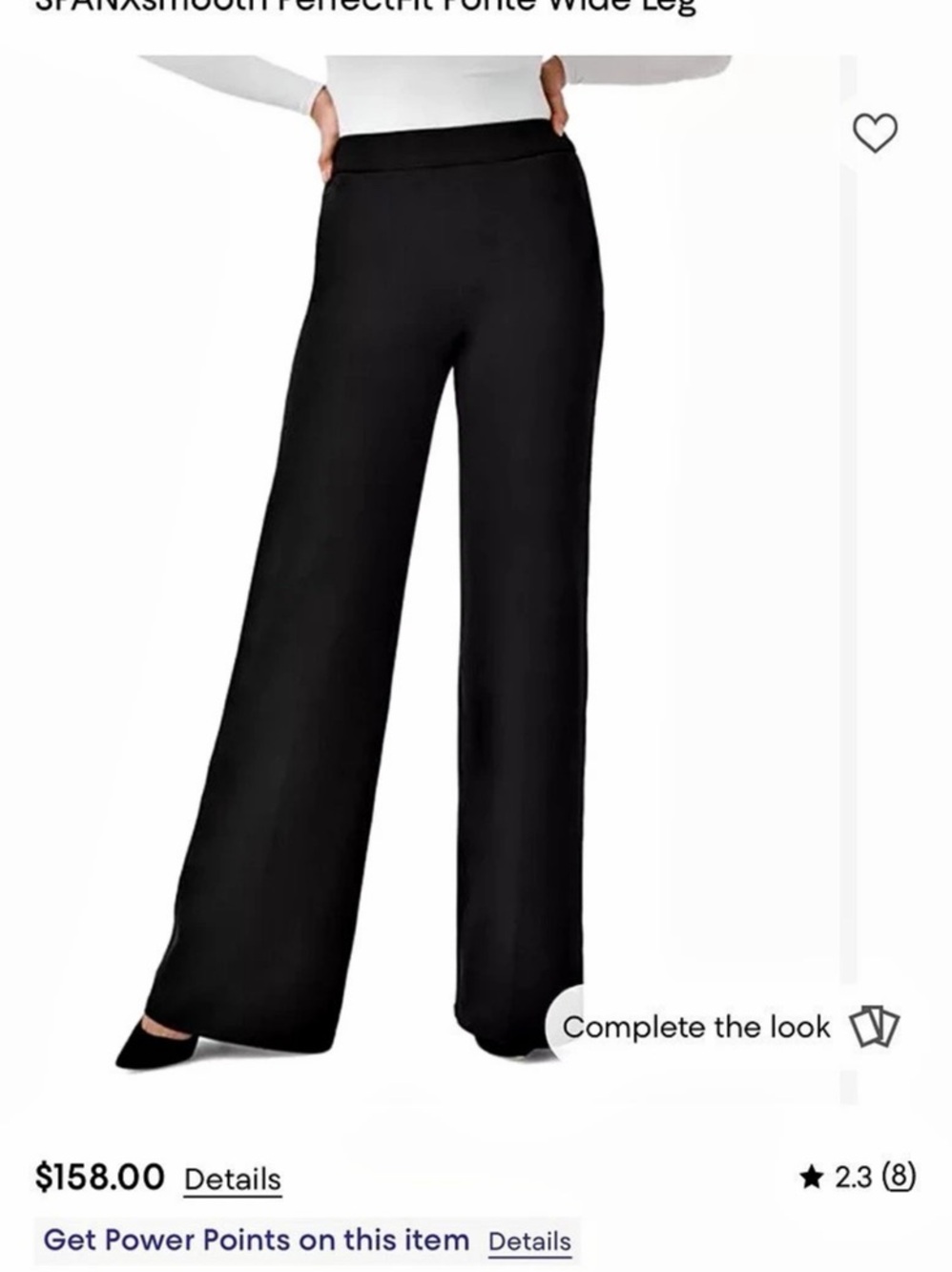 SPANX PerfectFit Ponte Wide Leg Wide Leg Pants in Black NWT small